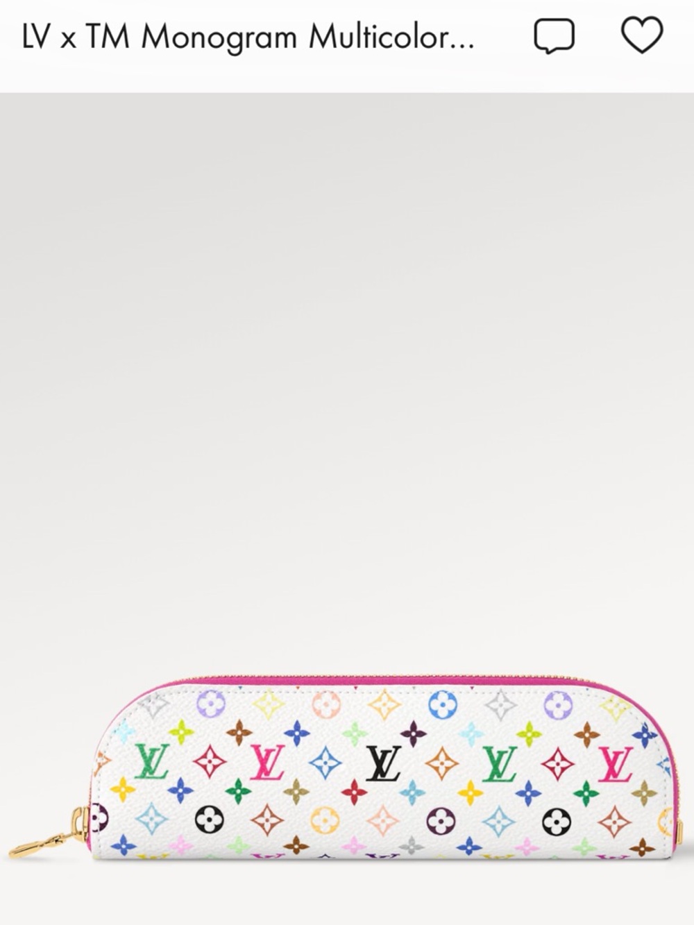 Louis Vuitton White Multicolor Monogram Lv x TM charlotte pencil pouch